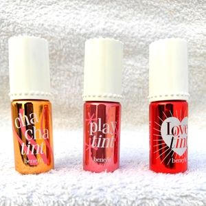Benefit cosmetics lip and cheek tint shades-chacha tint,love tint and play tint